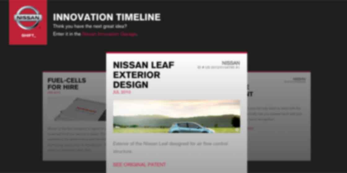 Interactive website design for Nissan